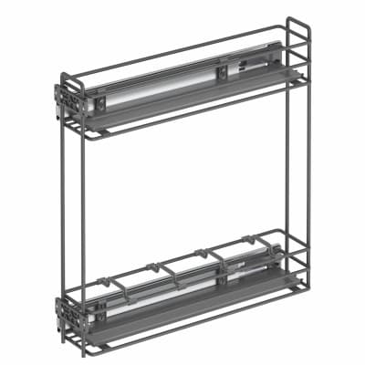 Porte-bouteille fond bois avec rail latéral 150 mm 2 étages –Antracit