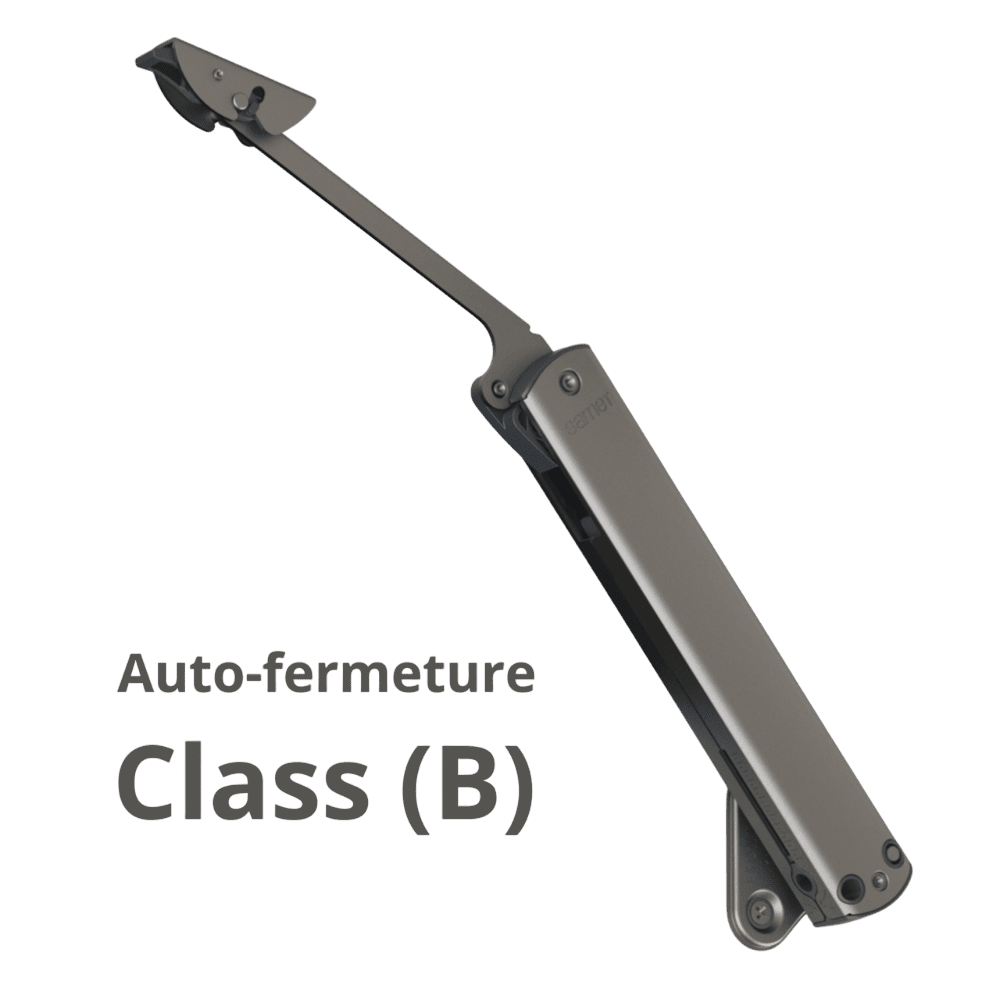 Mécanisme Slim  pour porte relevable, auto-fermeture, classe B