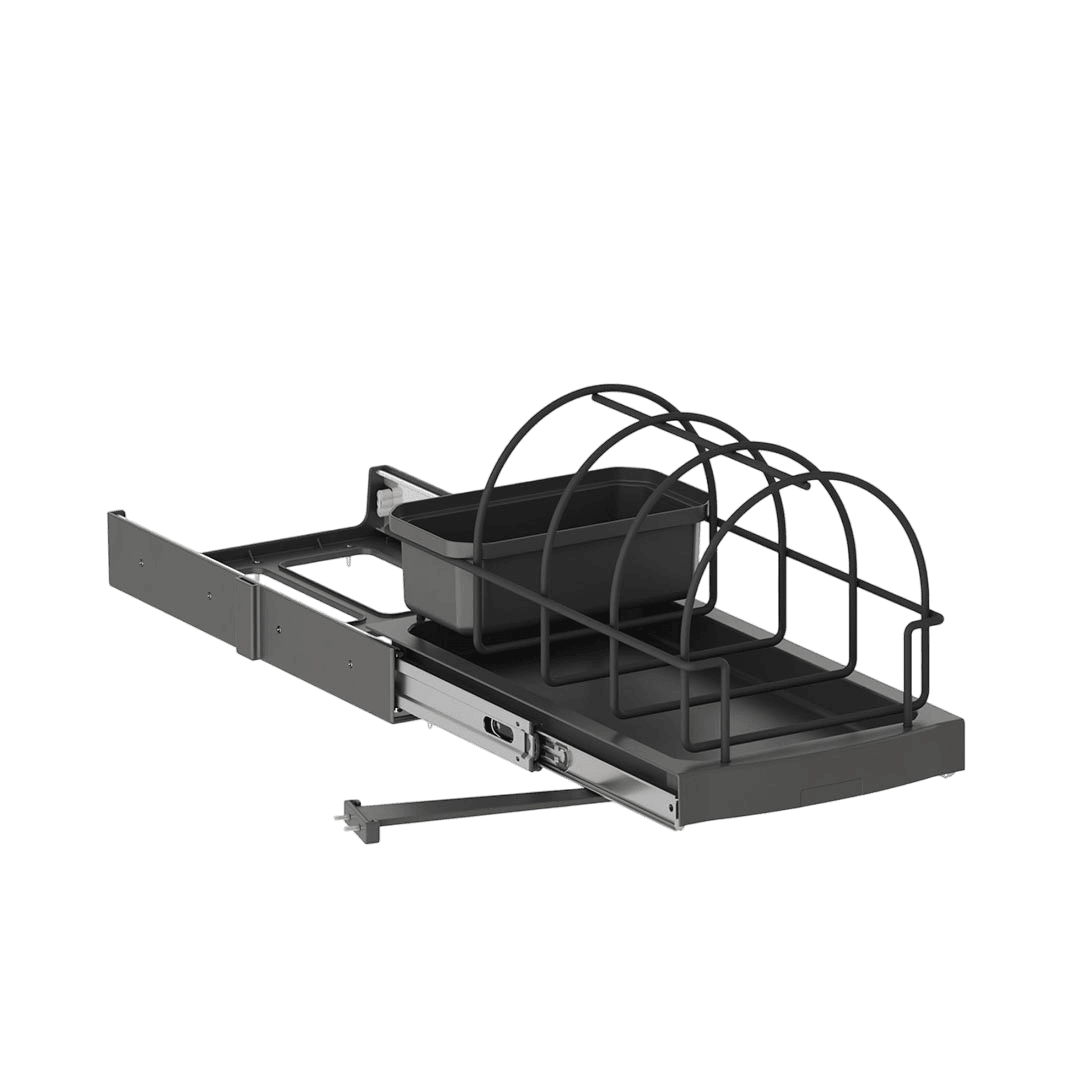 Plateau coulissant pour accessoires de cuisine